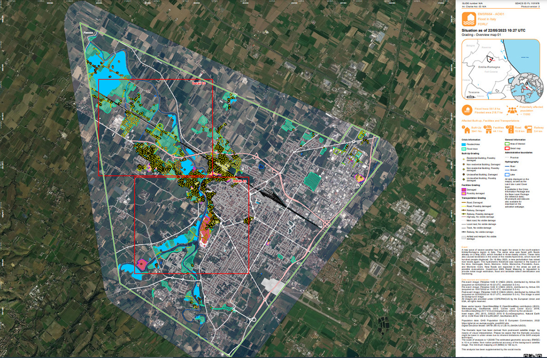 Flood status survey map